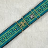 Teal Ziggy belt with 2" gold surcingle buckle by KF Clothing