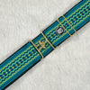 Teal Ziggy belt with 2" gold surcingle buckle by KF Clothing