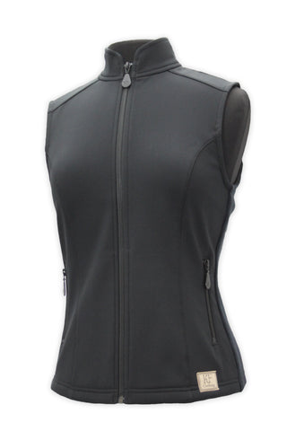 Front view of Charlotte vest in black by KF Clothing