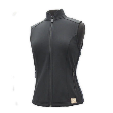 Black soft shell vest front view by KF Clothing
