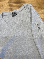 Light gray ski and poles thermal shirt by KF Clothing