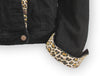 Cheetah black denim jacket by KF Clothing